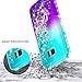 Galaxy S7 Edge Case with Screen Protector (Full Coverage 3D PET) for Girls Women Kids, NageBee Glitter Liquid Bling Floating Waterfall Sparkle Cute Case for Samsung Galaxy S7 Edge -Aqua/Purple