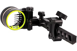 LWANO M2 Cpmpound Bow Sight - 5 Pin Archery Sight Short/Long Bar, Tool Less Windage & Elevation Adjustability, with 2X Magnification Sight Lens Kit