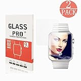 [2-Pack] Apple Watch 42mm Tempered Glass Screen Protector,Servkors [Only Covers the Flat Area] 9H Hardness, Anti-Scratch, Anti-Fingerprint, Bubble Free, Screen Protector for Apple Watch 42mm