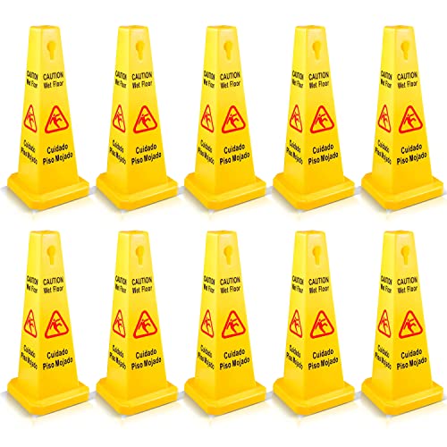 Safety Rounds Indoors 10 Pack Wet Sign for Indoors and Outdoors Floor Safety Cone 26-Inch ...