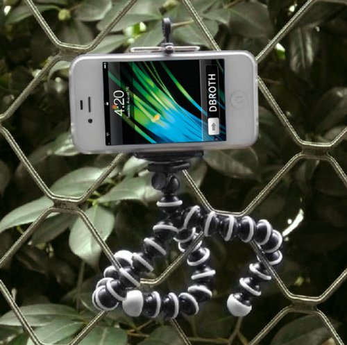 Selfie Bluetooth Wireless Camera Remote Control Shutter for Apple IOS & Android Cell Phones + IVATION Universal Cell Phone Tripod Mount Adapter with 1/4x20 Standard Tripod Thread For Samsung Galaxy, Note 5, Note 4, Note 3, Note 2, LG G5, G4, G3, G2, & Mos
