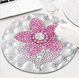 Ydset Bling Pink Rose on White Print Custom Mouse