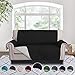 RHF Reversible Loveseat Cover for Dogs, Pet Couch Slipcover, Machine Washable (Black/Gray)