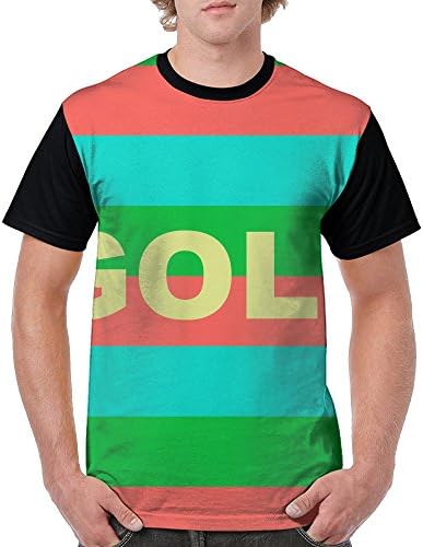 Men Retro Color 3D Golf Wang Crewneck Raglan Short Sleeve Shirt