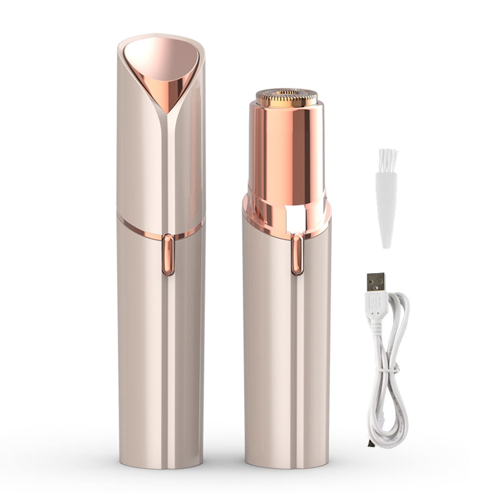 Peach Fuzz Remover for Women - Mini USB Rechargeable Epilator & Trimmer for Face, Lips & Body
