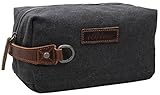 Iblue Thick Leather Handle Canvas Toiletry Bag Dopp Kit Comestic Travel Case #i526