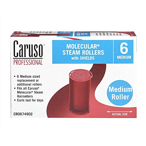 Caruso Professional Medium Molecular Replacement Steam Hair Rollers with Shields, 6-Pack, 1 1/4" Inches