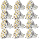 2.4W LED MR11 Light Bulbs, 12v 20w Halogen Replacement, GU4 Bi-Pin Base, Soft White 3000K, (Pack of 12)