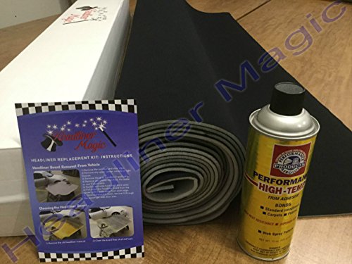 Black Auto Headliner 3/16 Foam Back Fabric Material 72" W/ 1 Can High Temp Adhesive
