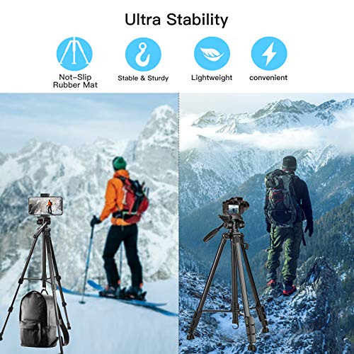 Aitsite Kamera Stativ, Leichtes-Reise Handy Stativ aus Aluminium, Smartphone Stativ, mit 3 Wege-Schwenkkopf, mit… – Bild 6