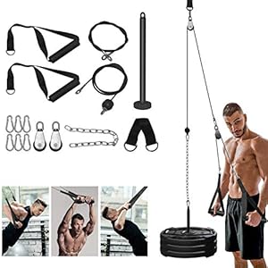 Katrol Kabel Machine Systeem, Fitness Katrol Systeem met 300lbs Heavy Duty Stalen Touw DIY Home Gym Triceps Katrol Kabel…