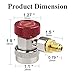 JDMON Adjustable AC R134A Quick Coupler Connector Adapters Fitting High Low 1/4 inch SAE HVAC Manifold Gauge Hose Set (R134A)