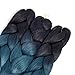 SONNET Braiding Hair Ombre Kanekalon Braiding Hair Jumbo Colored Braiding Hair Extension Blue Braiding Hair 3bundles/lot 300g Box Twist Crochet Braiding (Black/Dark-Blue/Gray)