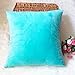 sykting Decorative Pillow Covers Solid Super Soft Short Plush Fuzzy Throw Pillow Covers for Bed Couch Chair Pack of 2 Square 18x18 inch Turquoise