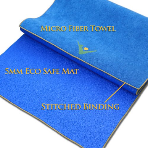 Aurorae Synergy 2 in 1 Yoga Mat; with Integrated Non Slip Microfiber Towel. Best for Hot, Ashtanga, Bikram and Active Yoga Where You Sweat and Slip; Stops Slipping and Bunching; Patent Protected - Thumbnail 7