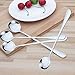 Stainless Steel Ice Tea Spoons - Teaspoons with Long Handles, Coffee Stirring Spoon, Silver Ice Cream Spoons, Set of 4