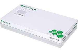 HIBICLENS Molnlycke Mepiform with Safetac Technology 4"x7", 5 Count, Self Adherent Soft Silicone Sheeting for Scar Reduction