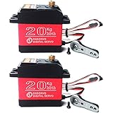 ANNIMOS Pack of 2 DS3218 Digital RC Servo Motor 20KG High Torque Full Metal Gear Waterproof for Baja Cars Robot DIY 270Â°