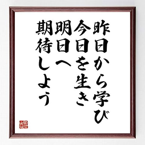 Amazon 書道色紙 アインシュタインの名言 昨日から学び 今日を生き 明日へ期待しよう 額付き 受注後直筆 千言堂 Z2921 置物 オブジェ オンライン通販
