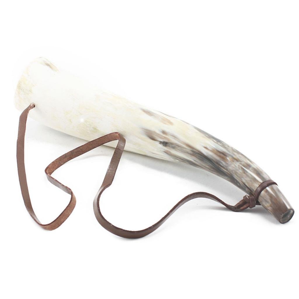 HORNCRAFT Ox Horn Bugle | Viking War Blowing Horn | Battle Sounding Trumpet | 13 inches | Medium Light Polished Bugle | Trumpet style Hunting | Perfect for Re-Enactment