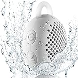 Gshine SiRen WS-01 5 Watt Driver Portable Waterproof Speaker,Wireless Speakers for Outdoor/Shower with Built-in Microphone & Hook (White)