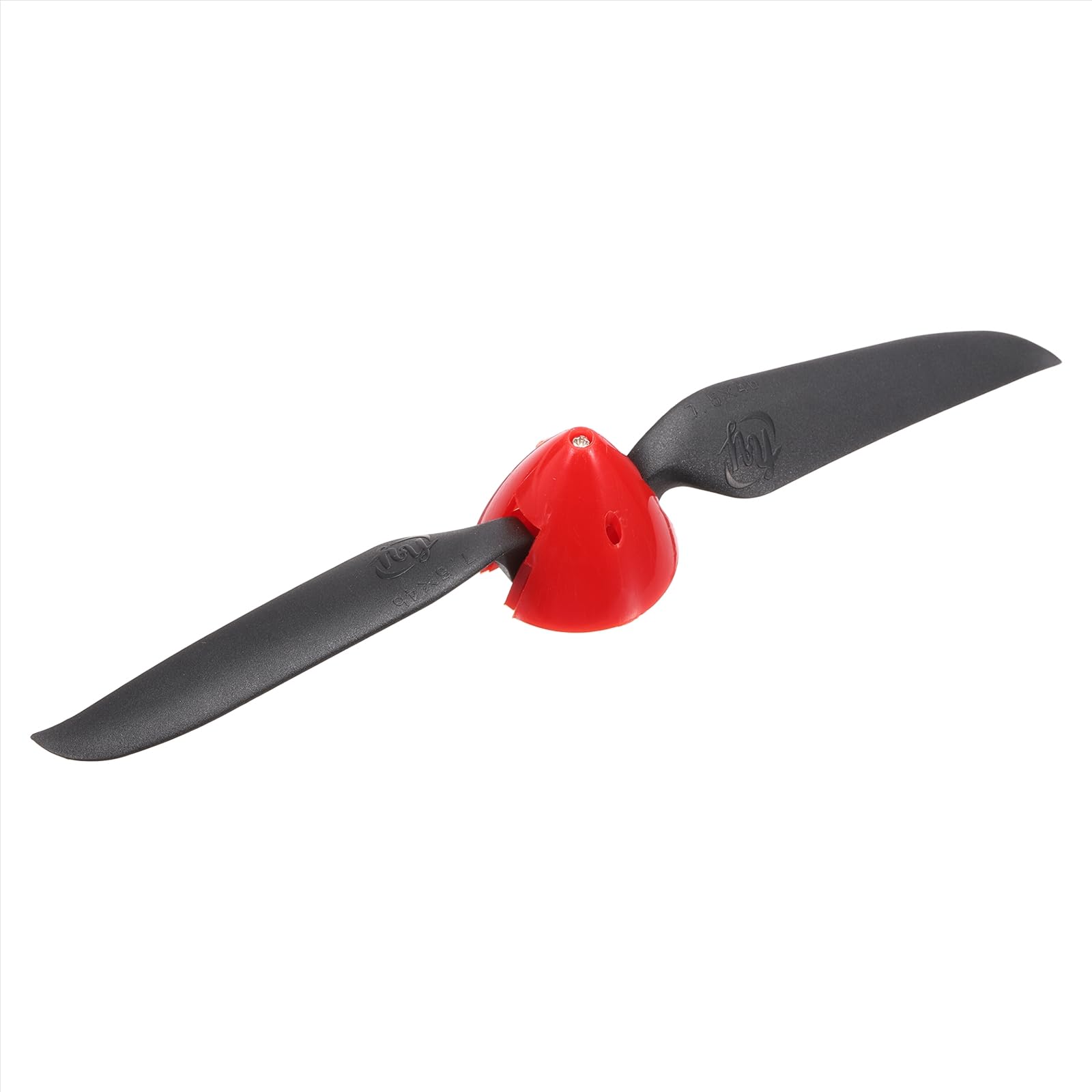 sourcing map 7.5x4 Inch RC Plane Propeller, RC Folding Propellers Spinner Size D33xH29mm 3.17mm Motor Shaft Dia 2-Vane with Nylon Plastic Spinner for Airplane Helicopter(Black Red)