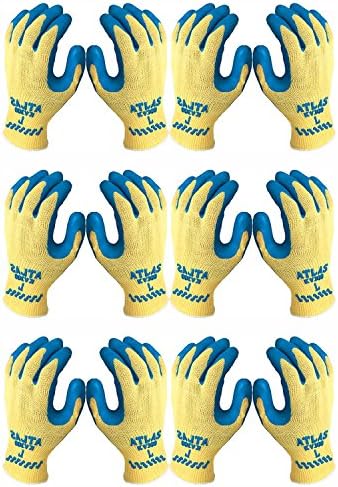 Atlas KV300 Kevlar Natural Rubber Palm Work Glove, X-Large, 6-Pair