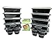 Premium budget-friendly durable reusable food containers w/ lids and 10 sauce cups w/ lids leak-resistant bpa-free microwavable dishwasher safe stackable storage meal prep to-go convenience 10-pack