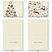 10 'Happy Holidays' Christmas Cards, Retro Colorful Reindeer Notes Printed in Multiple Colors 4 x 5.12 inch, Colorful Vintage-Looking Holiday Greeting Cards, Ornaments and Hearts Cards M5017