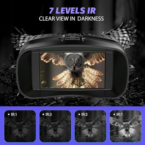 LBOYLOVE® Night Vision Goggles, 4K Digital Infrared Night Vision Binoculars for Adults, Day and Night, with 4K Video, 36MP Photo, 3" HD Screen & 32GB TF Card, Suitable for Hunting, Camping & Security