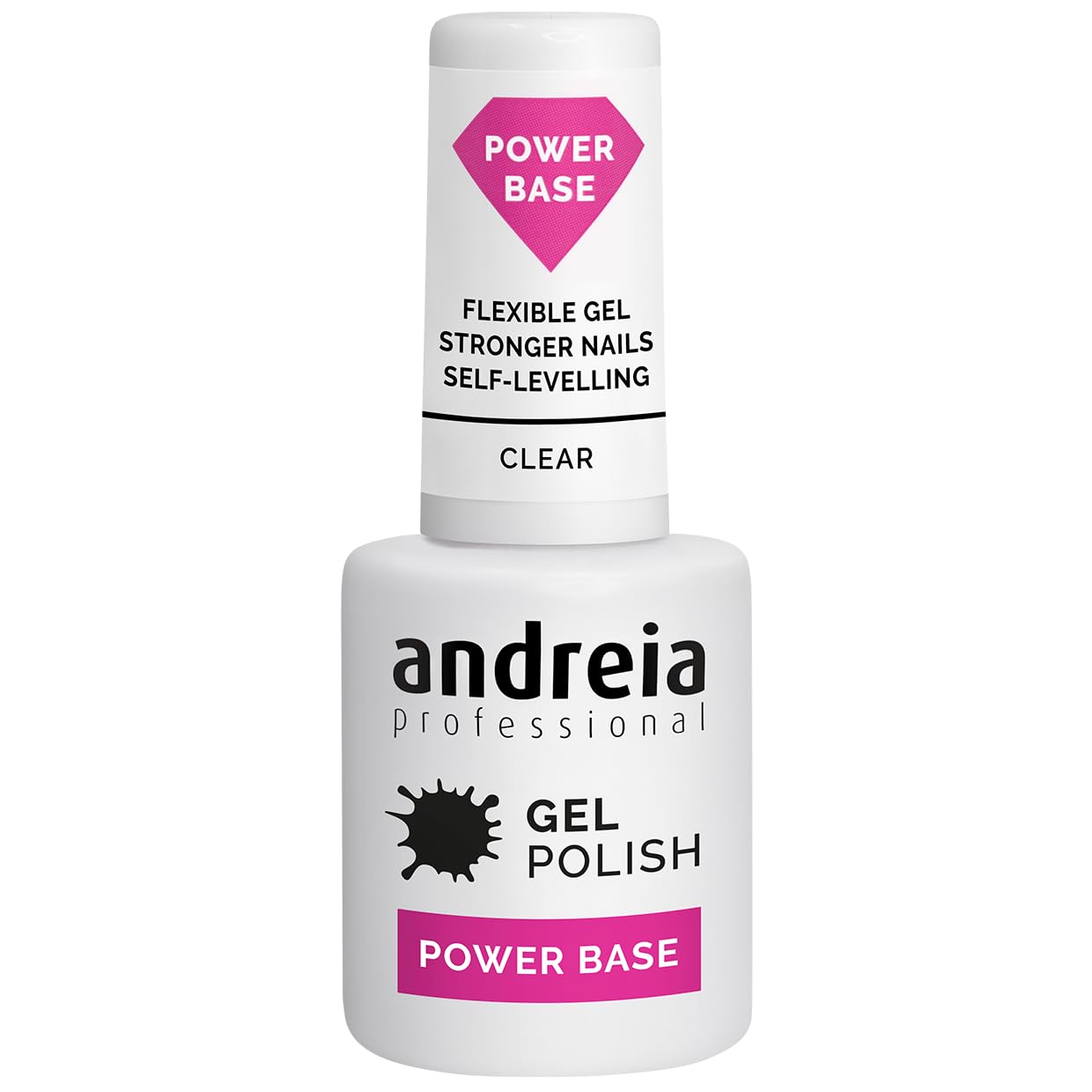 Andreia Professional Clear Gel Nail Polish Power Base - High Viscosity for Stronger Nails - Builder Gel for Small Nail Extensions - Vegan - Clear - 10.5 ml