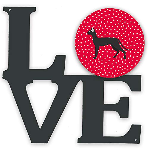 Caroline's Treasures CK5667WALV Oriental Shorthair #1 Cat Love Metal Wall Artwork Love, Red, 12X12, Multicolor