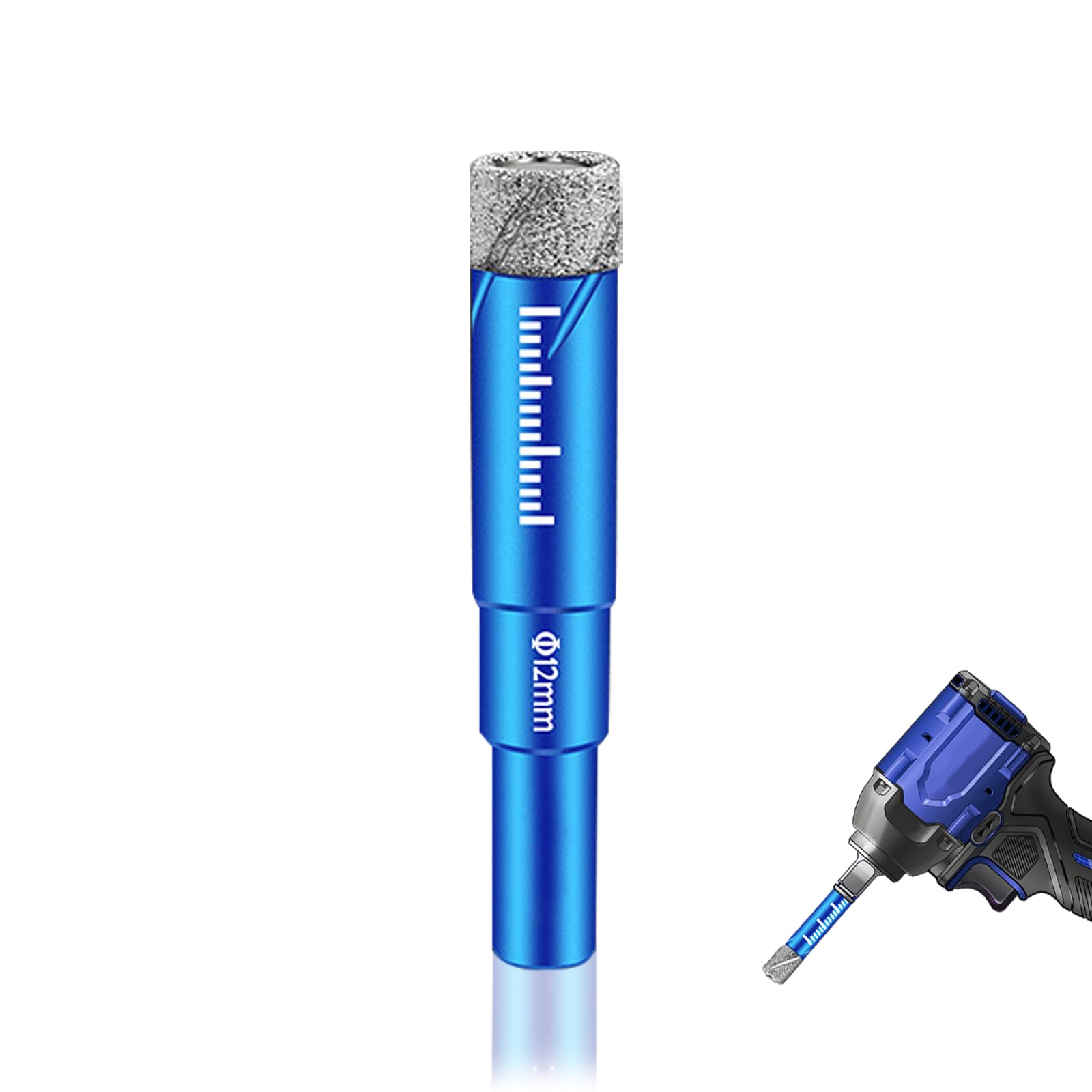 Dry Diamond Drill Bit 12mm Diamond Tipped Drill Bits for Porcelain Tiles Glass with Wax Core All-Purpose Drilling