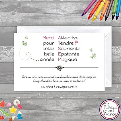 Cadeau Lettre Remerciement Maitresse Ecole