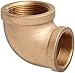 Merit Brass-XNL101-1612 Lead Free Brass Pipe Fitting, 90 Degree Reducing Elbow, Class 125, 1