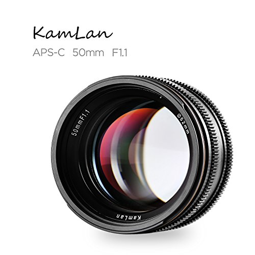 Kamlan 50mm F1.1 APS-C Large Aperture Manual Focus Lens Standard Prime Lens For Panasonic, Olympus Micro Four Third, M4/3 Mirrorless Cameras