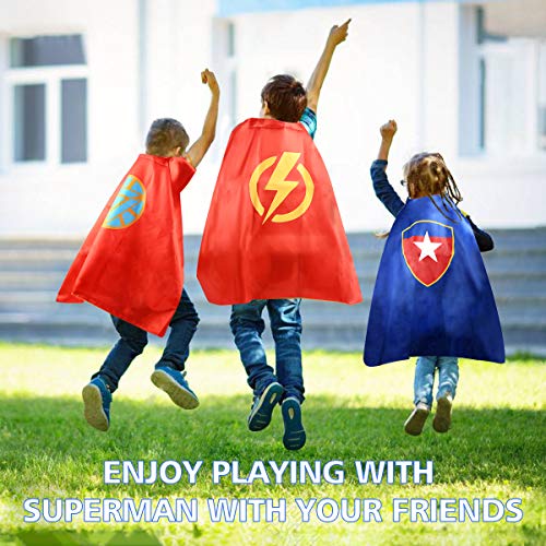 Fun Cartoon Capes Superheros Capes and Mask Dress Up Costume for Girls Boys - Thumbnail 3