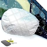 Autoamerics Car Side View Mirror Snow And Ice Cover - Set Of 2 - Winter Auto Accessories - Fit Most Universal Cars SUV Van Truck - Best Vehicle Mirrors Guard From Frost, Dirt, Dust, Rain and Bird Poop