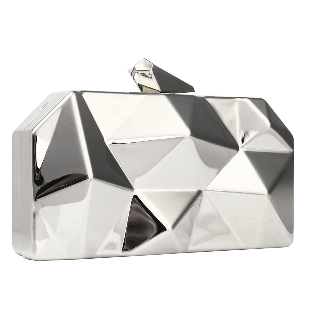 Photo 1 of YYW Women Geometric Lattice Pattern Metal Evening Bag Party Wedding Bridal Prom Purse Crossbody Bag with Chain