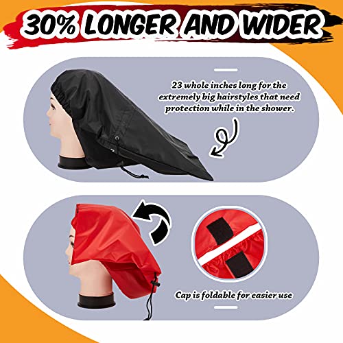 SATINIOR Braid Shower Cap large Jumbo for Adjustable and Foldable with