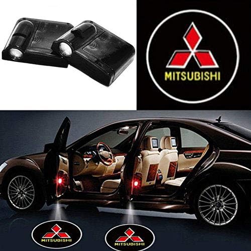 Alichee LED Wireless Car Door Welcome Laser Projector Logo Lights Ghost Shadow Light Lamp Logos 2Pcs for Mitsubishi Accessories
