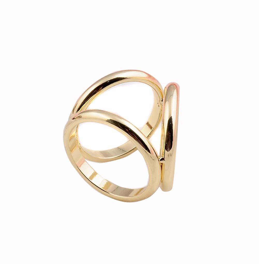 1PCS Women Girls Fashion Scarf Clip Ring Buckle Scarf Slides Modern Simple Triple Slide Jewelry Silk Sarf Clasp Clips Clothing Ring Wrap Holder Jewelry Making Charms (Gloden)