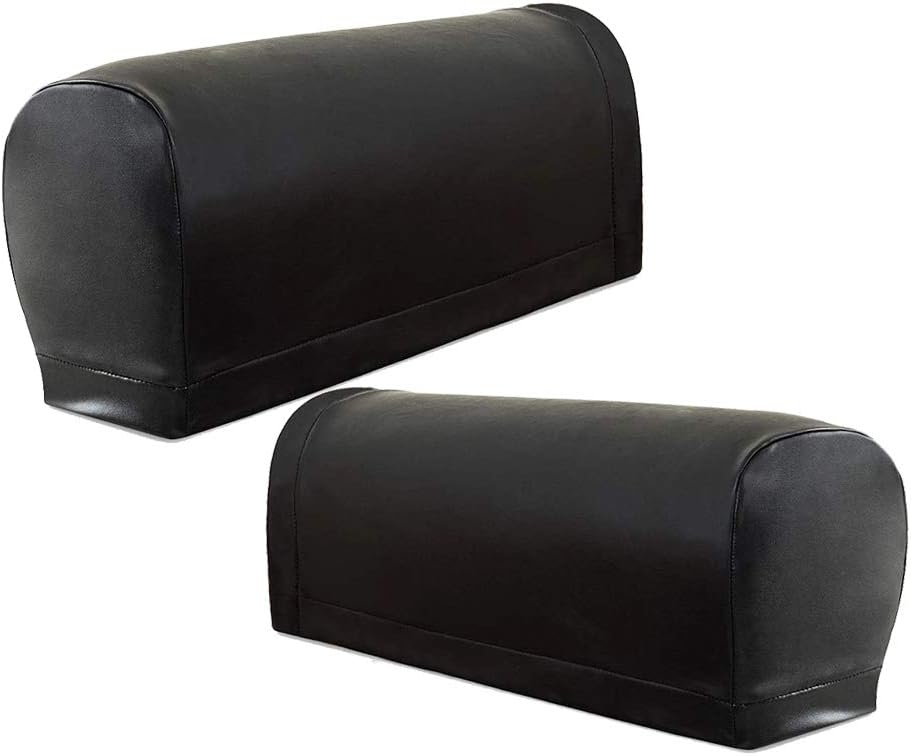 Wide Smile Sofa Armrest Covers Pu Leather Armchair Slipcover Stretch For Chairs Furniture Protector Waterproof Arm Caps For Arm Slipcovers Black Amazon Co Uk Kitchen Home