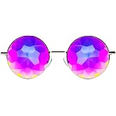 GloFX Imagine Kaleidoscope Glasses - Metal Frame - Rainbow Diffraction Rave EDM Festival
