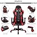Ergonomic Gaming Chair Racing Style Adjustable High-Back PU Leather Office Chair Computer Desk Chair Executive and Ergonomic Style Swivel Video Chair with Headrest and Lumbar Support-Red