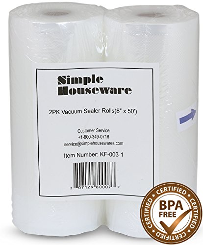 2 pack - simplehouseware 8" x 50  vacuum sealer ro…