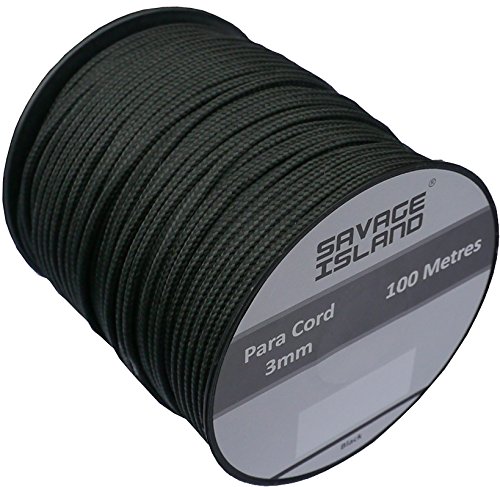 Savage Island 100m Reel Paracord 3mm, 30+Colors | Ideal for Crafting, DIY, Camping, Survival, Outdoor, Gadren | Tactical Cord Rope Roll