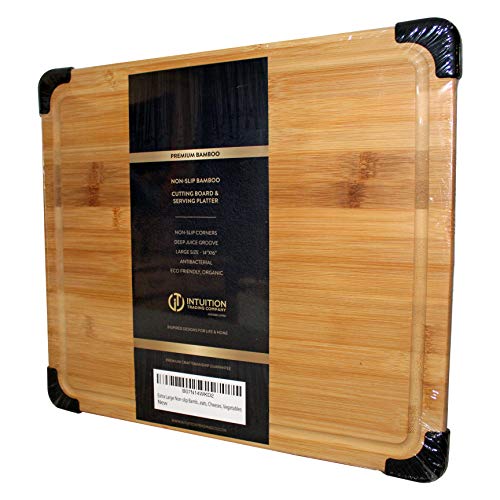 Extra Large Premium Organic Bamboo Kitchen Cutting Board & Chopping Board with Juice Groove, Non-Slip Bamboo Cutting Board & Serving Platter for Meats (Butcher Block), Cheeses, Vegetables - Heavy Duty - Thumbnail 6