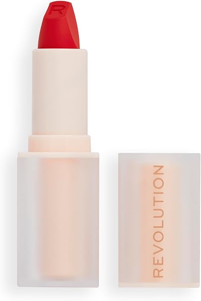 Makeup Revolution Lip Allure Soft Satin Lipstick Vibe Red 12hr Wear