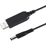 CCYC DC 5V to DC 12V USB Voltage Step Up Converter Cable, Power Supply Adapter Cable with DC Jack 5.5 x 2.5mm or 5.5 x 2.1mm, USB 5V to DC 12V Cable - 5ft [NOT Suitable for High Current Equipment]